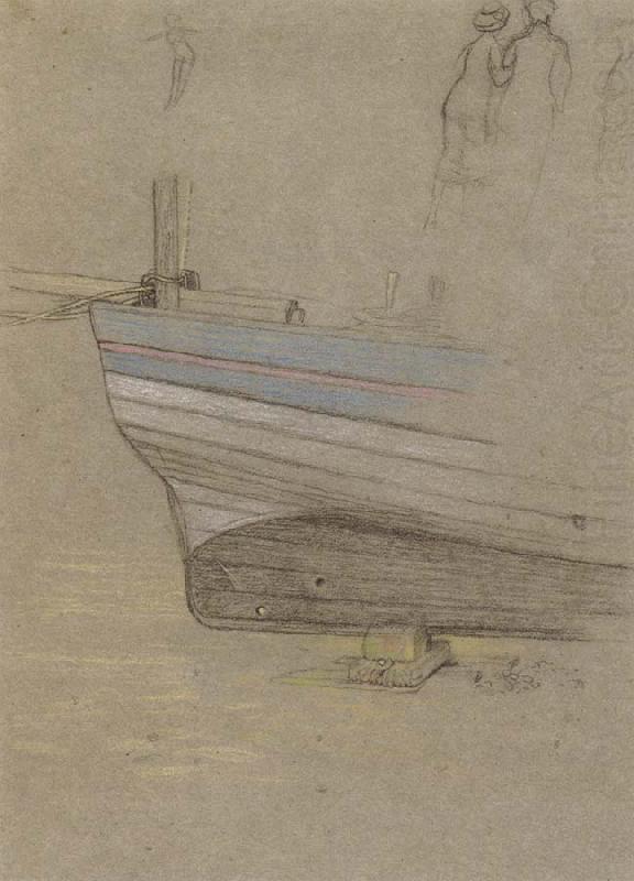 Joseph E.Southall Study of the Stern of a Fishing Boat china oil painting image